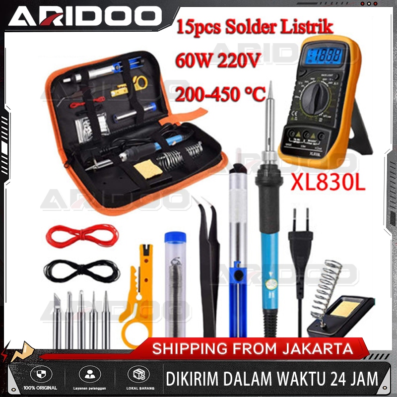 Paket Solder Listrik Lengkap Set Solder Listrik Lengkap dengan Multimeter Iron Tool Kit 220V 60W/Sol