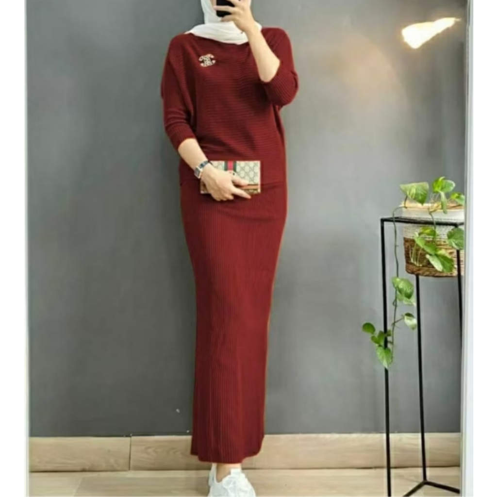 Rok Span Rajut Jumbo Rok Span Rajut Polos Rok Span Rajut Kerja Jumbo