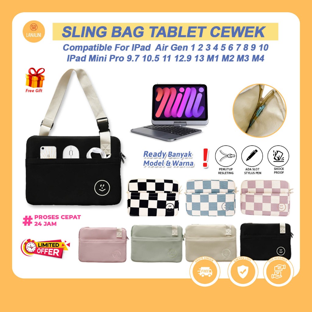 Tas Hanstrap Slingbag Case Tablet Mini 1 2 3 4 5 iPad Mini 6 7 2024 8.3 8,3 inch Cover Sarung Pouch 