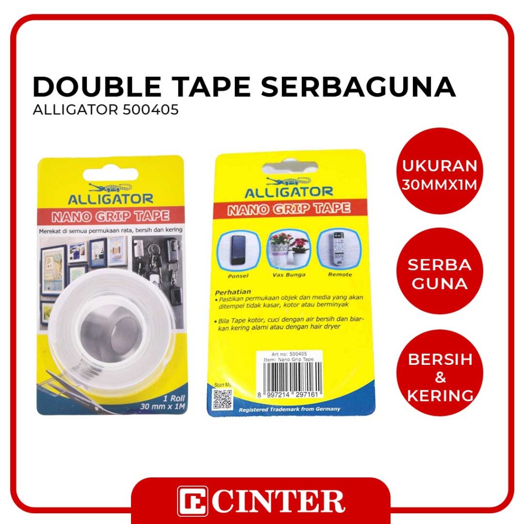 

ALLIGATOR - SELOTIP DUA SISI / ISOLASI / DOUBLE TAPE SERBAGUNA 500405 NANO 30MMX1M
