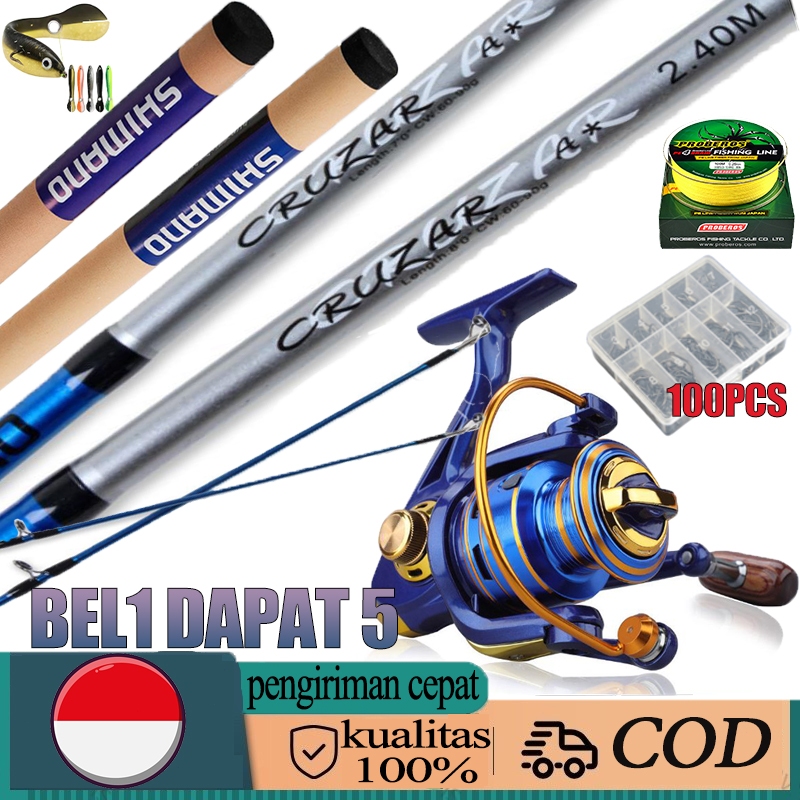 rod alat pancing rod Joran Pancing Carbon Sutet 2 Bagian Tongkat Pancing Putar/Casting