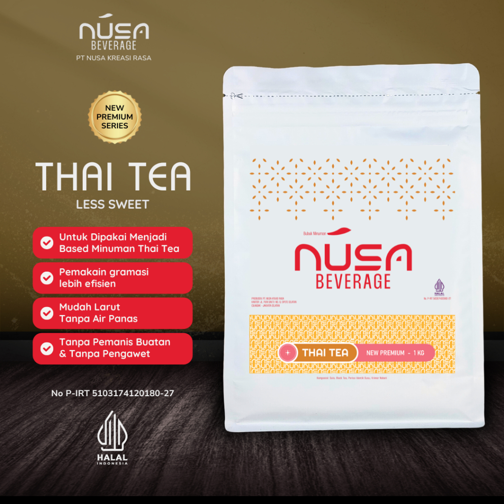 

NUSA BEVERAGE Thai Tea Premix Powder 1Kg Untuk Bisnis Hotel & Catering & MICE