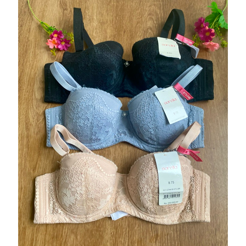SORELLA BRA BERKAWAT HALF CUP SIZE 34B 34C 36B 36C 38B 38C