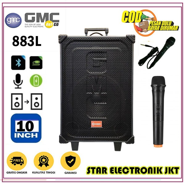 SPEAKER GMC 883L SPEAKER PORTABLE BLUETOOTH UKURAN 10 INCH
