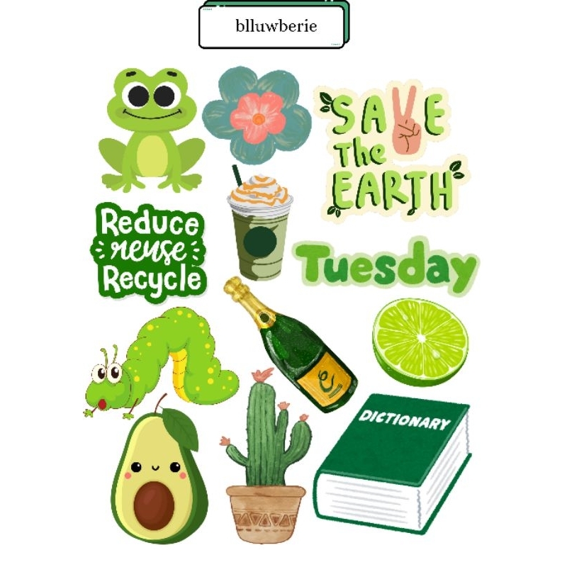

Sticker Green Edition Cute Aesthetic [006]