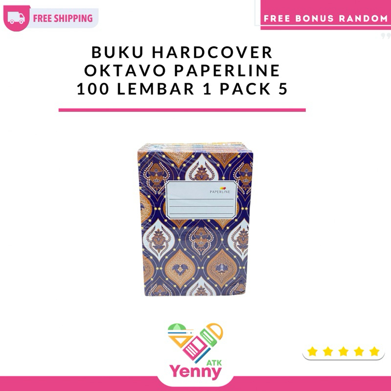 Buku Oktavo Hardcover Paperline | Buku Oktavo 1 Pack 5 (100 Lembar)