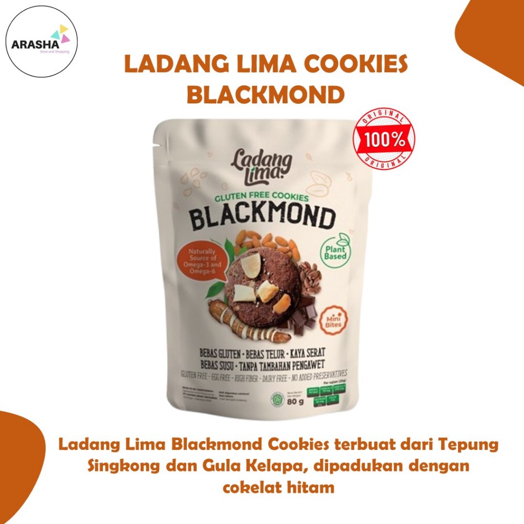 

BLACKMOND COOKIES LADANG LIMA 180 g - Cookies Sehat Tanpa Gluten - Snack Bebas Gula