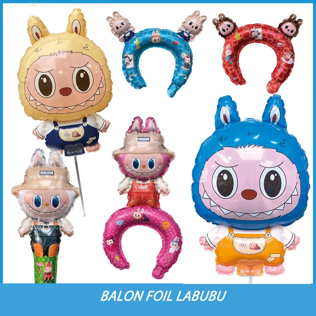 BALON FOIL LABUBU / BALON FOIL LABUBU PENTUNGAN / BANDO BALON FOIL LABUBU
