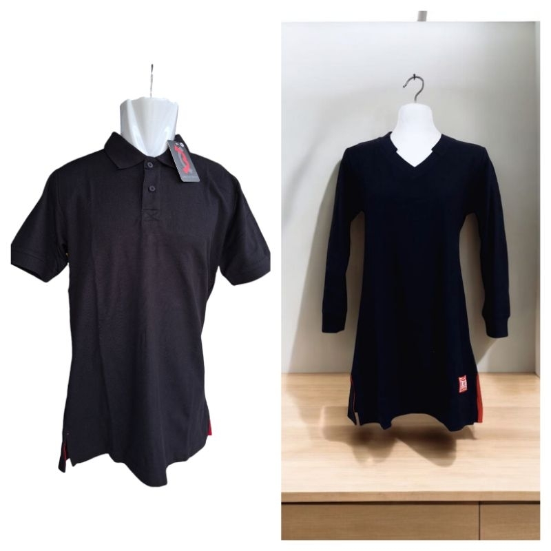 Wangki Polos dan Tunik 782 Model Krah V Merk Uncle West Warna Hitam Bahan Lacos