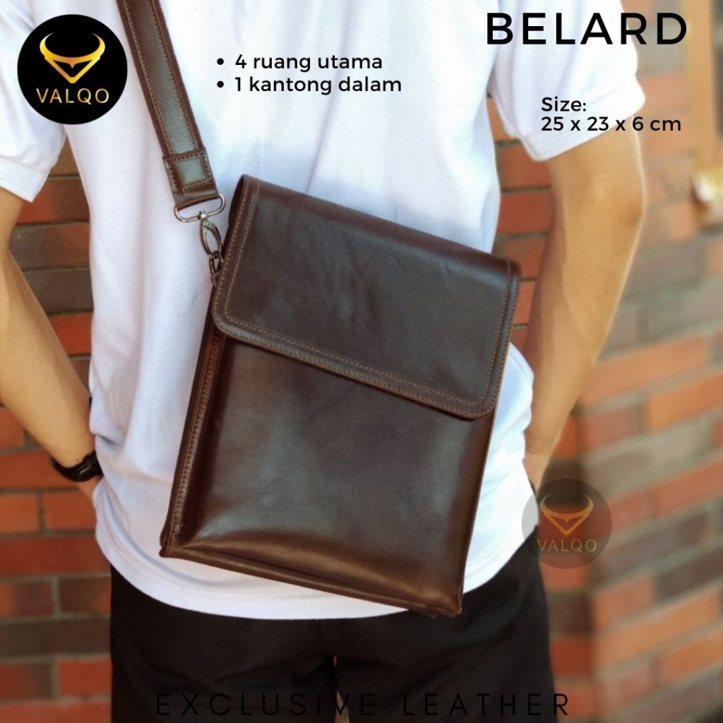 VALQO BELLARD Tas Kulit Sapi Slingbag Tas Selempang Tas Pria Laki Tas Tablet
