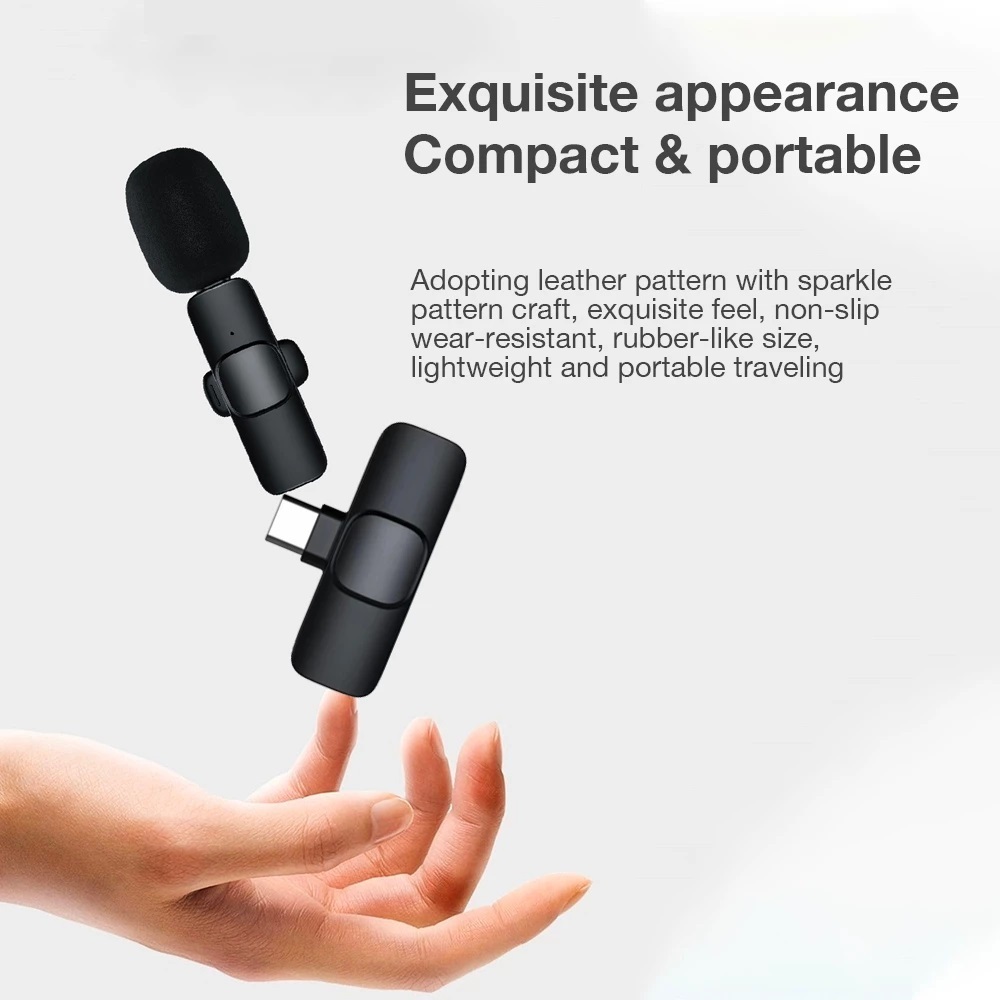 Mikrofon Nirkabel Mic Portabel Audio Video Rekaman Wireless Microphone HP Klip Untuk Android Type C