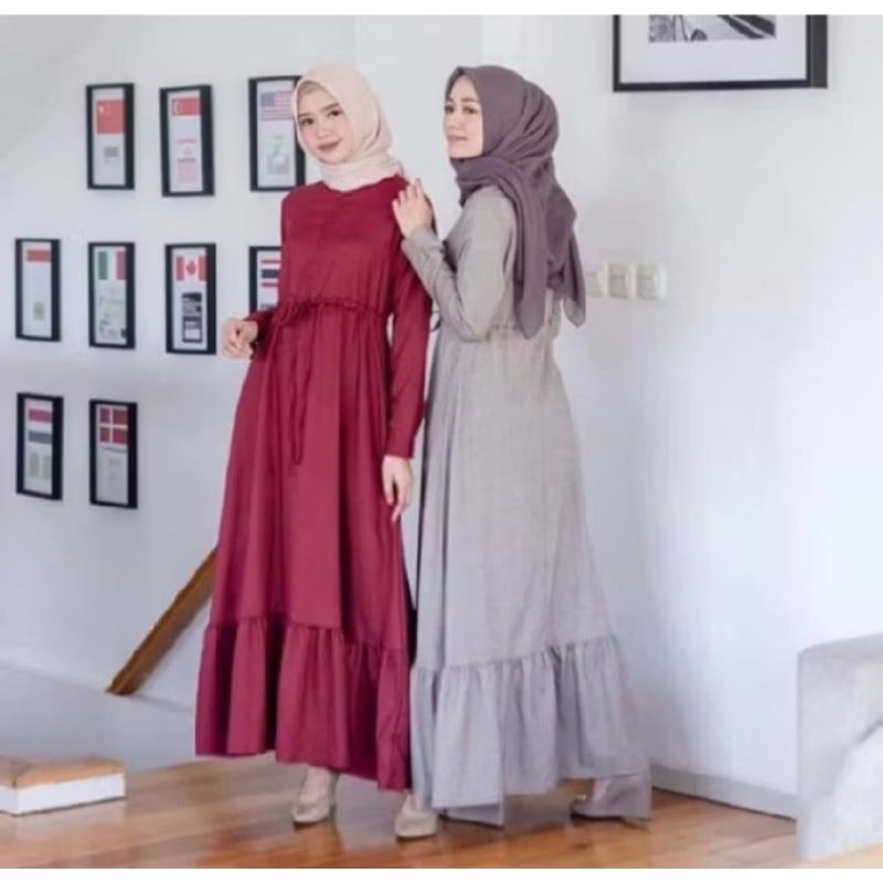 Gamis Wolfis polos/Gamis Rein dress/Gamis wanita Rempel