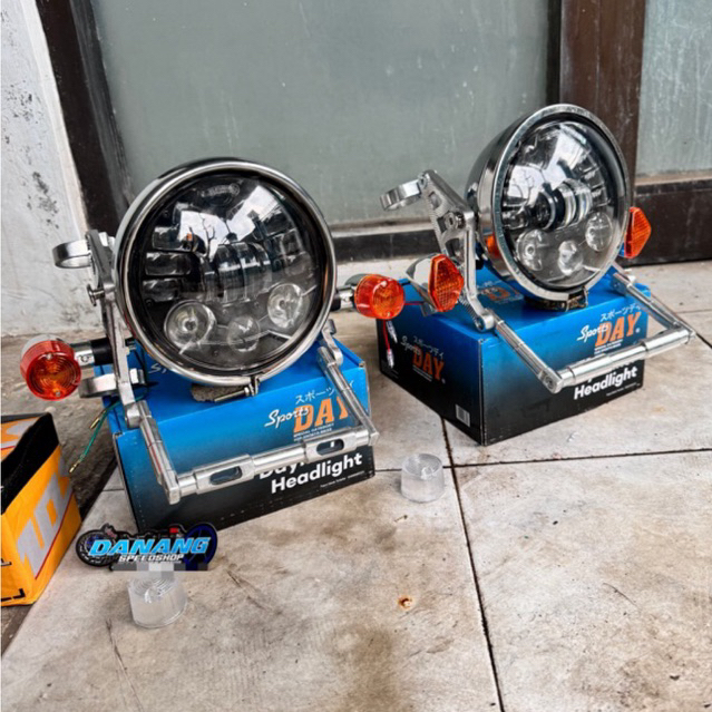 Lampu Day Maker Agras 5,75 inch Full Set + sein Palu Diamond Kupingan + Plat Batok L2G cb gl megapro