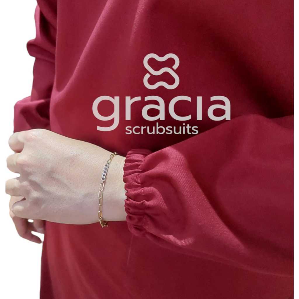 GRACIA SCRUBSUITS - tambahan karet di ujung baju jaga / baju dokter / scrubsuits