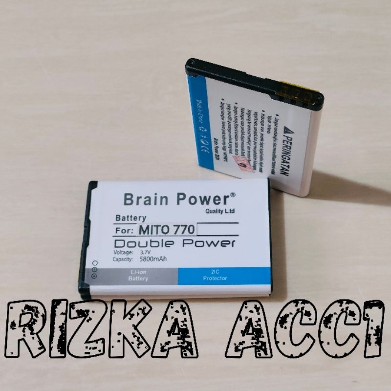 Baterai Batre for Mito Mega 2 , Mega 3 , Mito 770 Doubel Power Battery Hp