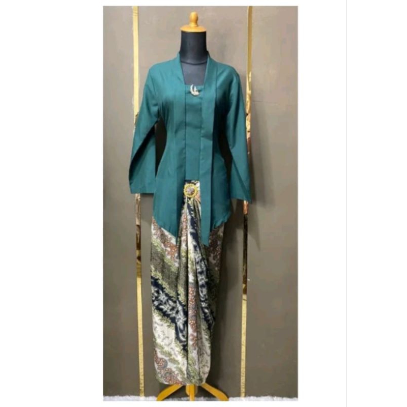 one set kebaya kutubaru modern katun premium rok lilit 1