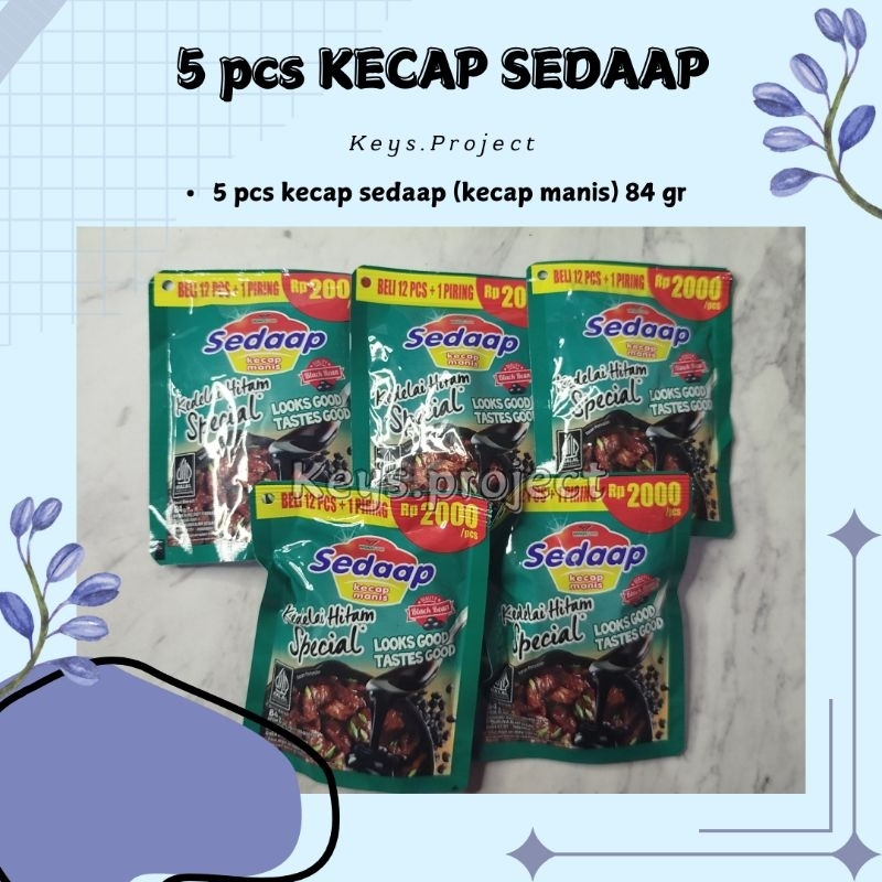 

5 pcs KECAP SEDAAP (IJO) KECAP MANIS KEDELAI HITAM SPECIAL 84 gr / kecap sedap 2000