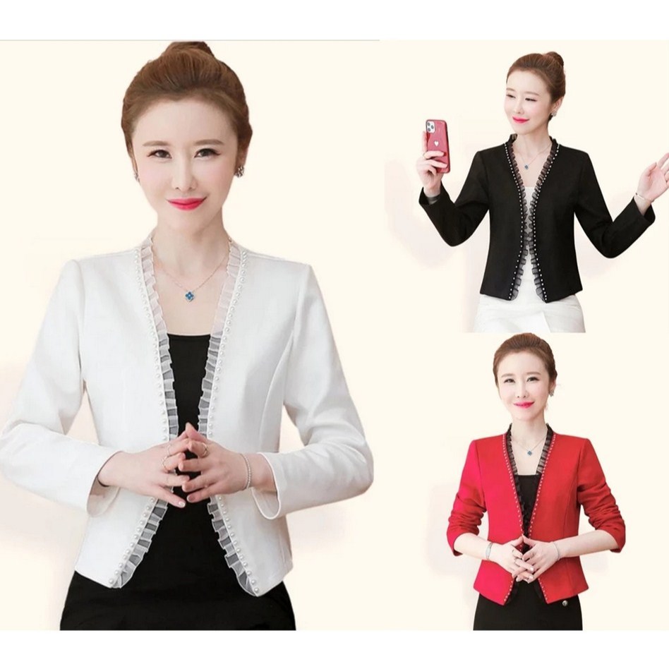 BLAZER HAERIN WANITA MODERN FASHION KOREA STYLE JAS BLAZER KERJA KANTOR FORMAL CASUAL PESTA KONDANGA