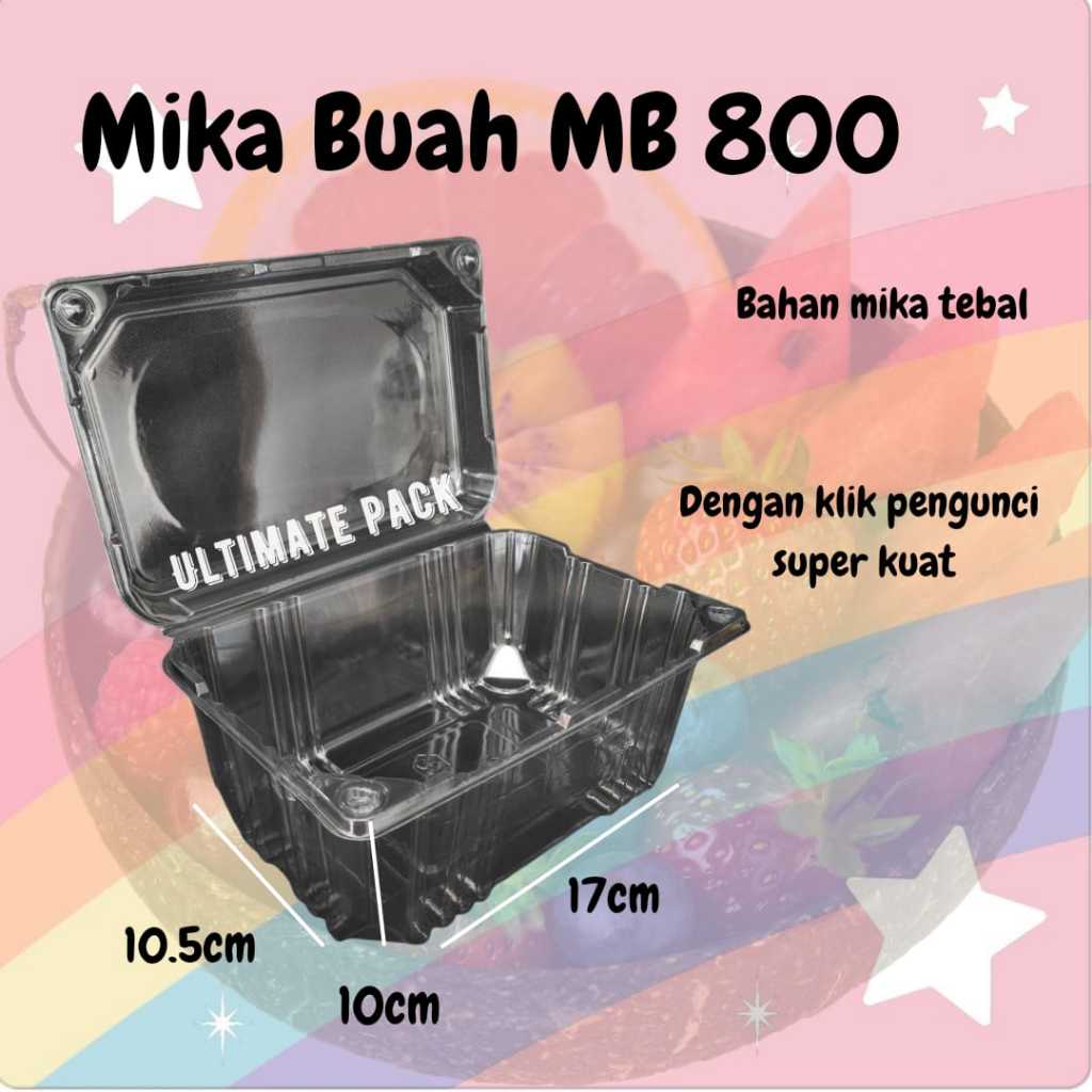 Mika Buah MB 800 (10PCS) Mika Sayuran TEBAL Wadah Buah Kotak Buah dan Sayur