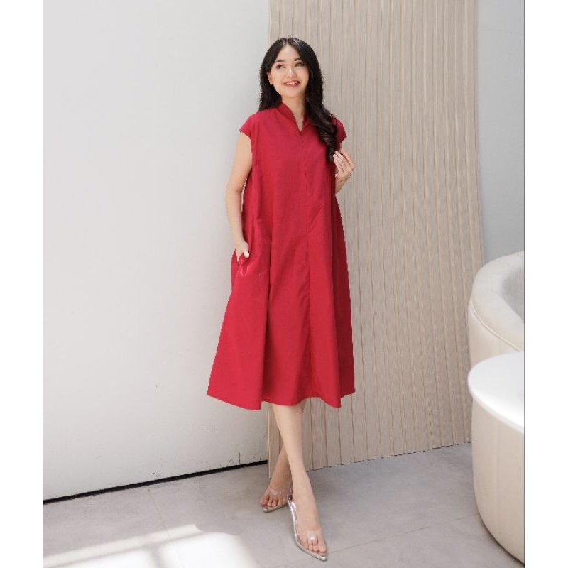 DRESS WANITA - CAROLYN ZIPPER FLARE DRESS