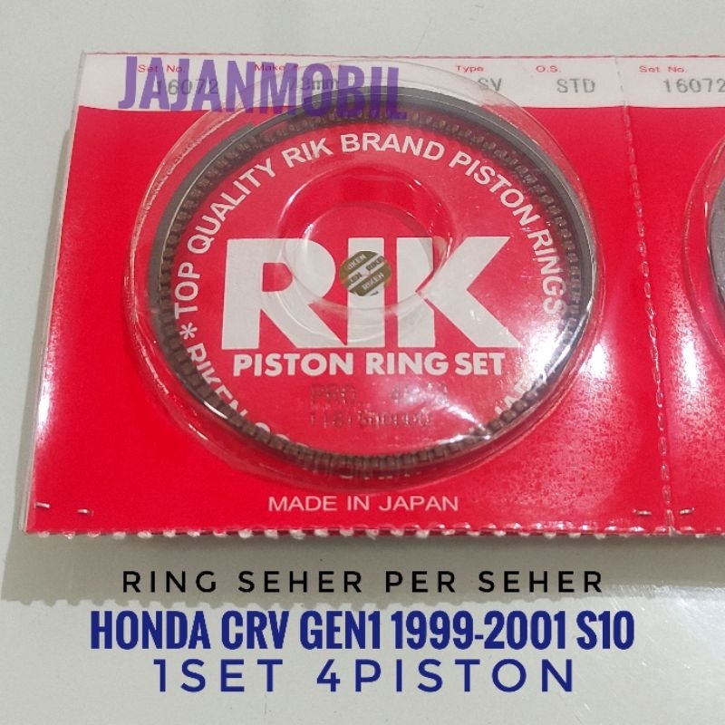 ring seher crv s10 1999-2001 rik japan ring piston cr-v gen1 1999-2001 per seher pir seher honda crv