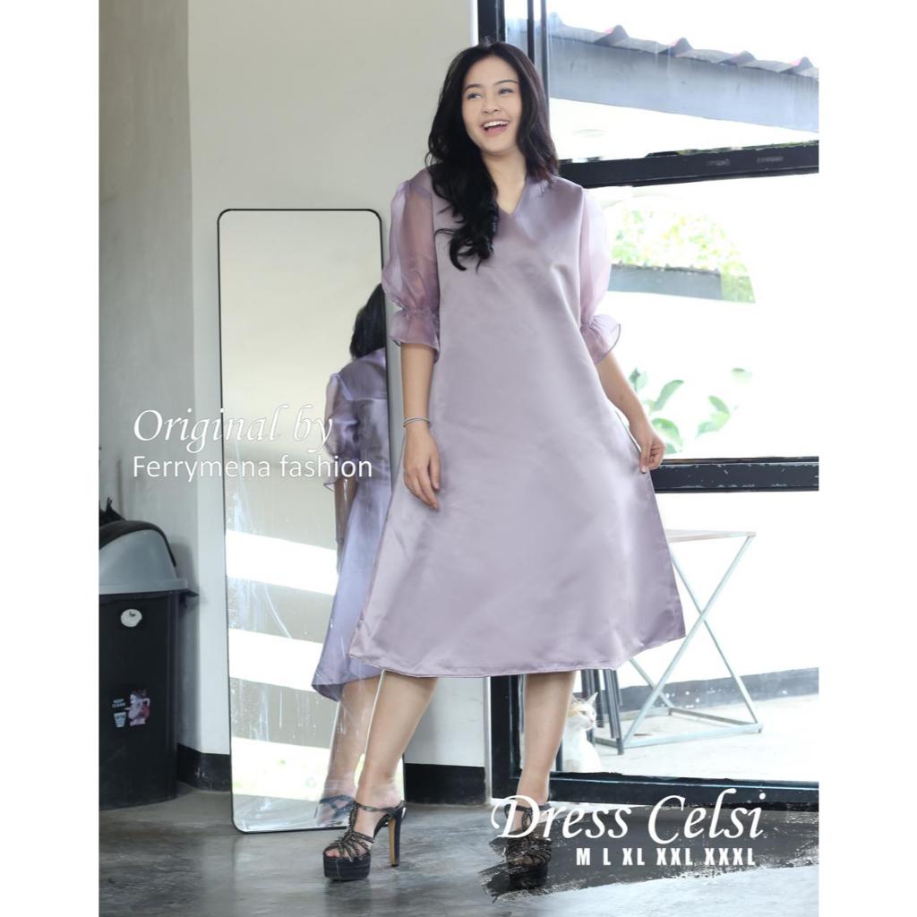 [COD] Dress Remaja Natal Warna Taro Gaun Natal Remaja Kekinian Viral