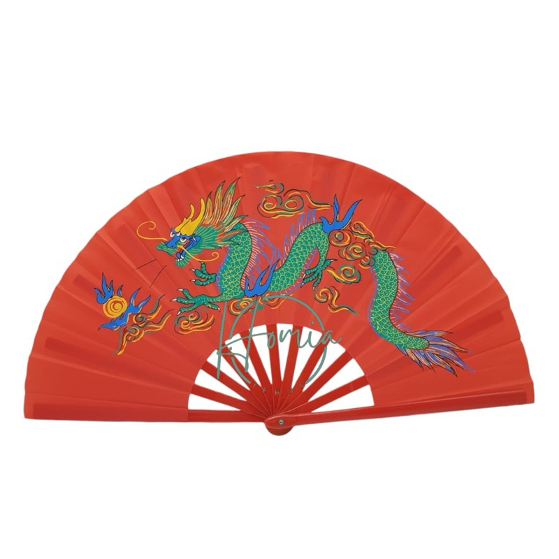 kipas Lipat Silat Taichi / Kipas Tari Silat Tai chi motif naga / Kipas Silat Kungfu