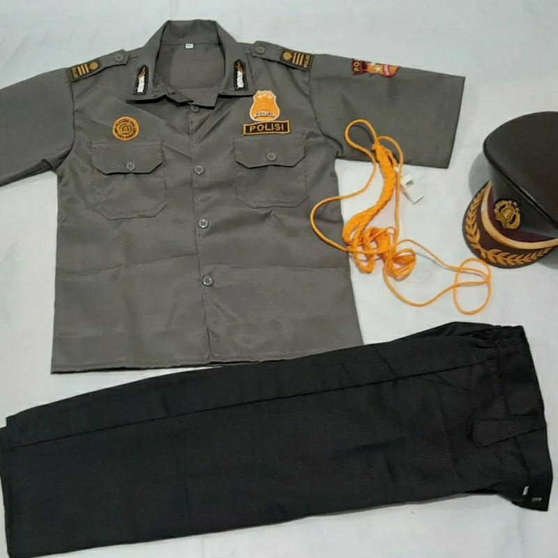 Disc Seragam Polisi Anak Tk +Atribut+Lengkap+Glosir