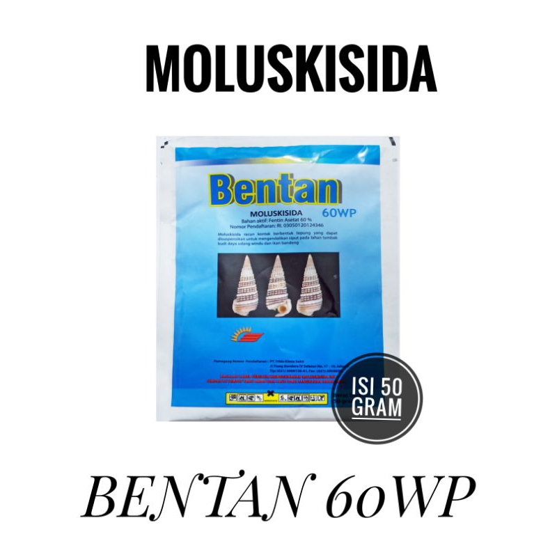 (50 gram) MOLUSKISIDA racun kontak BENTAN 60WP 50gram racun siput