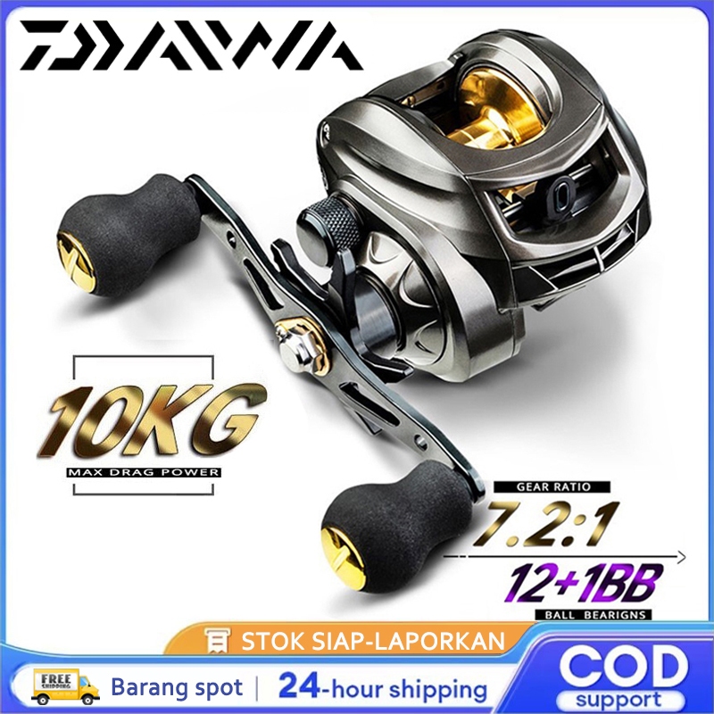 Daiwa Fishing Reel Pancing BC Reel 7.2:1 Max Drag 8KG Real Pancing Bc Baitcasting reel Murah AK2000 