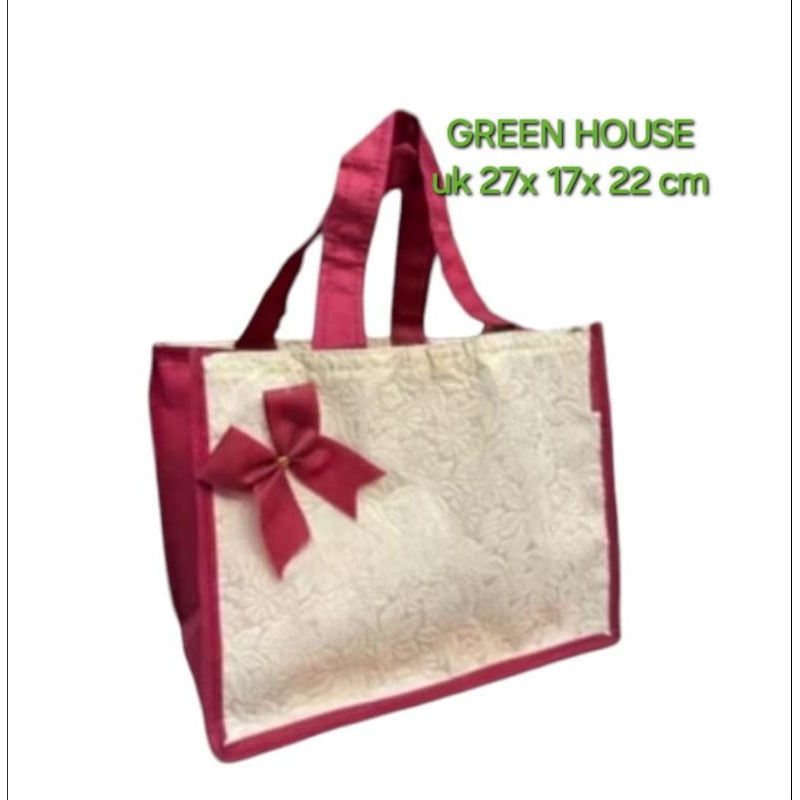 

(1pak:12pcs) Tas Spunbond 27x17x22 cm | Tas Bento Box Brownies Tas Hajatan Embox