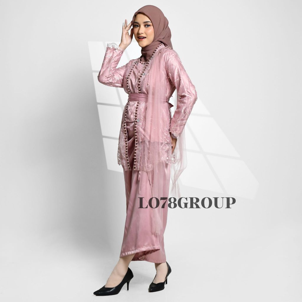 TERBARU SUHITAKebaya Modern Suhita Satu Set Setelan Atasan Rok Dan Selendang Queenbee Fashion Gamis 