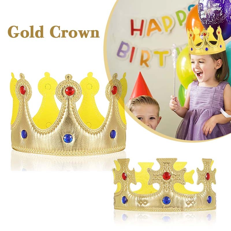 Emas Mahkota Anak Gold Crown King/Queen Gold Mahkota Ultah Mahkota Princess/Pageant Mahkota Raja Dan