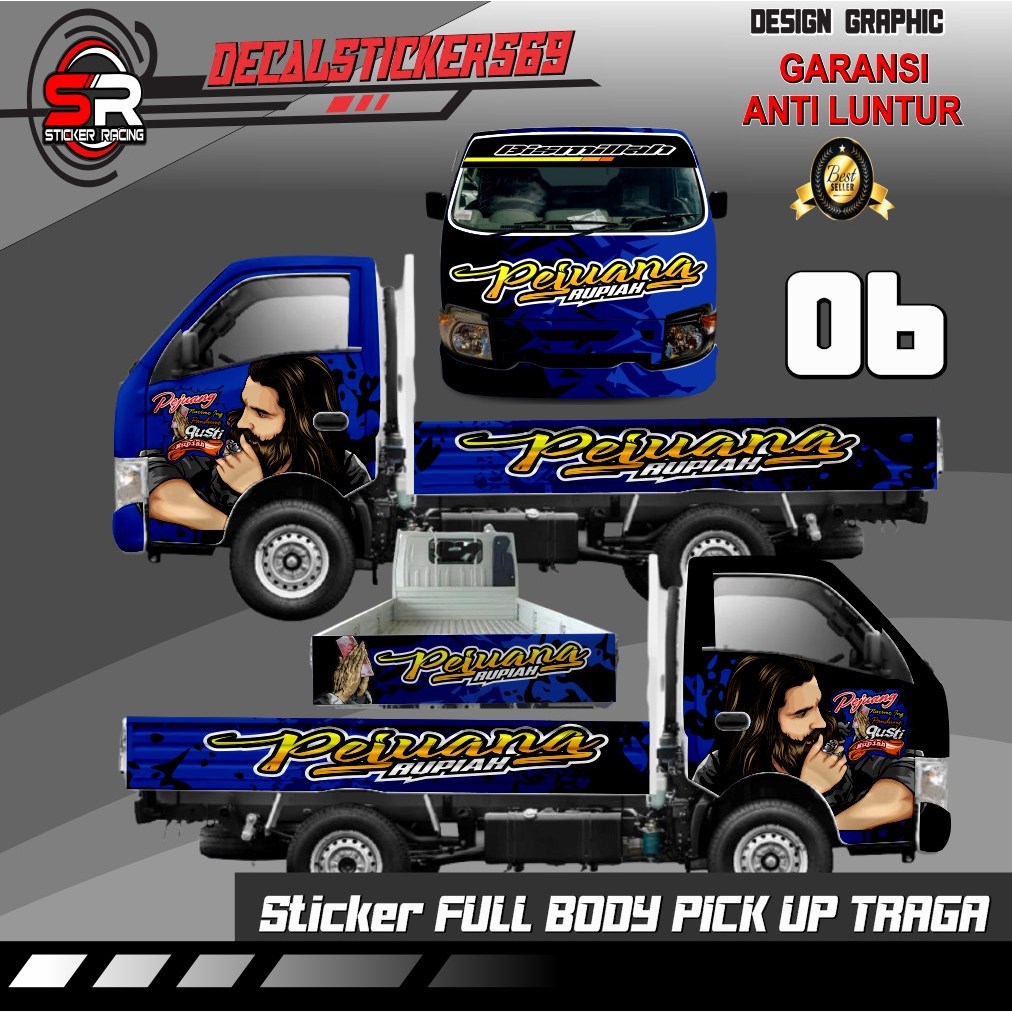 decal sticker mobil pick up traga full body free request sticker limited edition