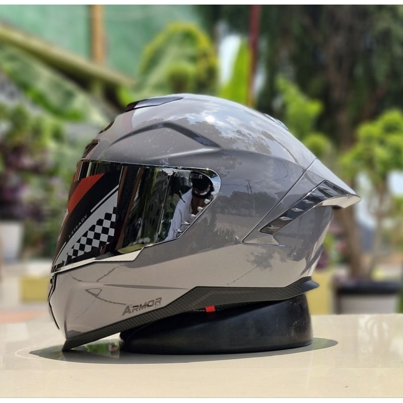 Helm full face pria keren original js full face polos sni cod