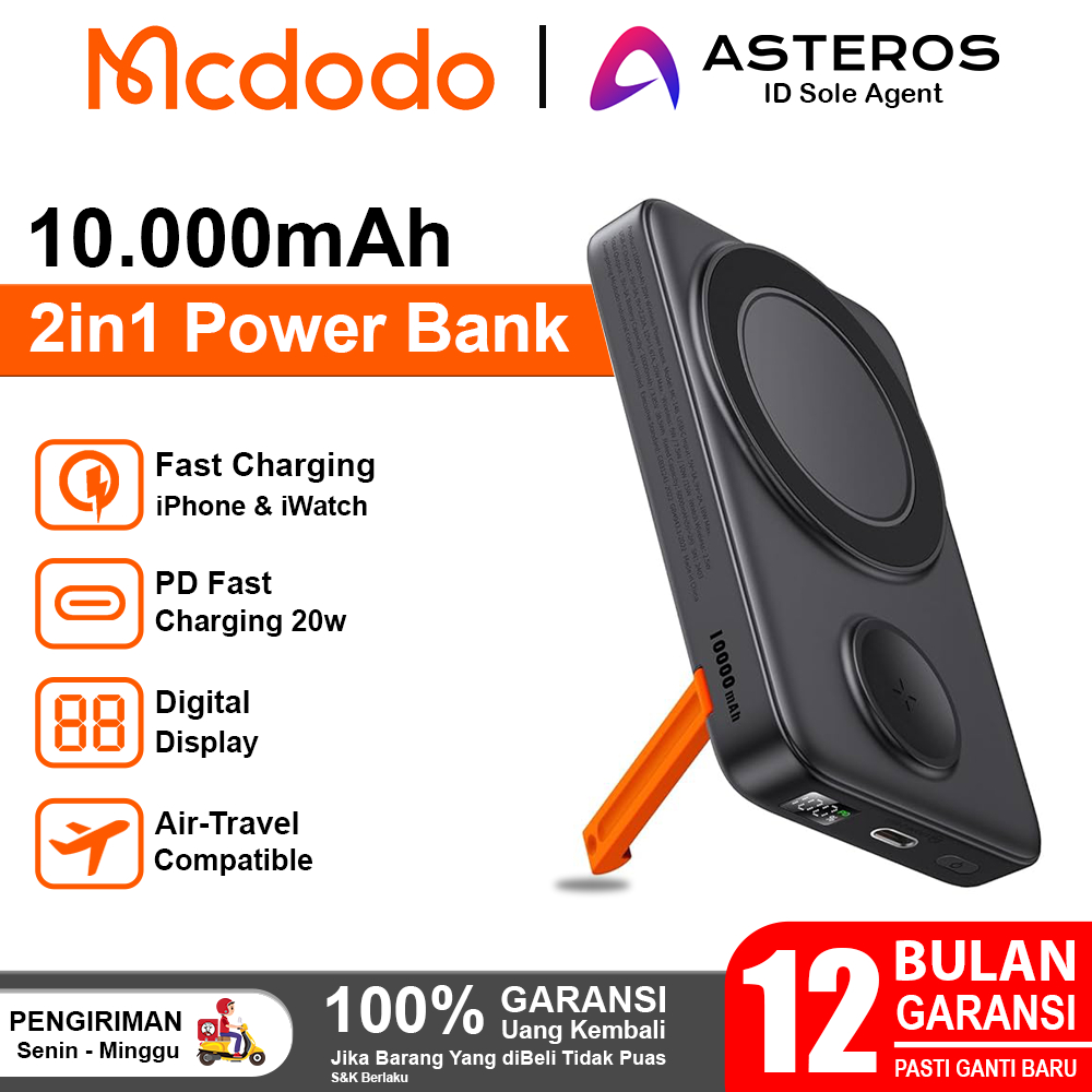 MCDODO Wireless Powerbank Magnetic For iPhone 11 12 13 14 15 PD Fast Charging 10000mah