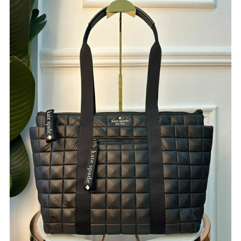 kate spade bag camden small tote quilted black