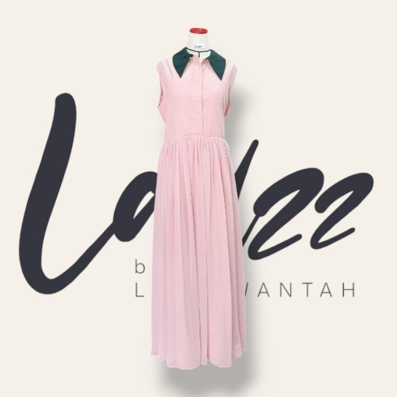 DRESS PINK KERAH HIJAU WANITA NATAL CHRISTMAS