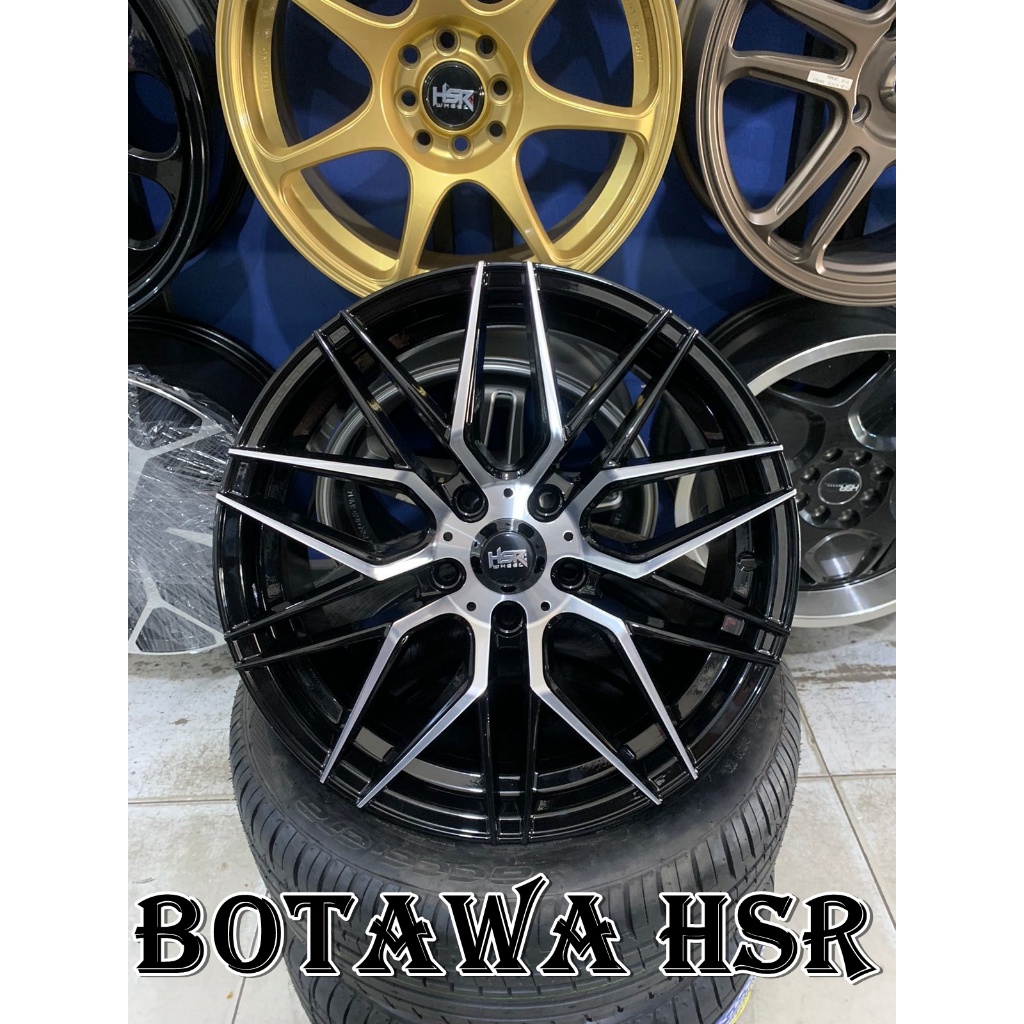 Velg Mobil Innova,Terios,Ertiga,Grandmax,Hrv,Xpander Ring 17 Velg Hsr Wheel Botawa Black Polish