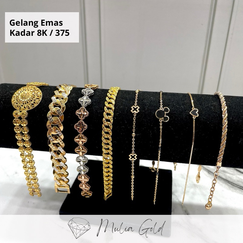 Gelang Emas Kadar 8K / 375 - Toko mas mulia bekasi