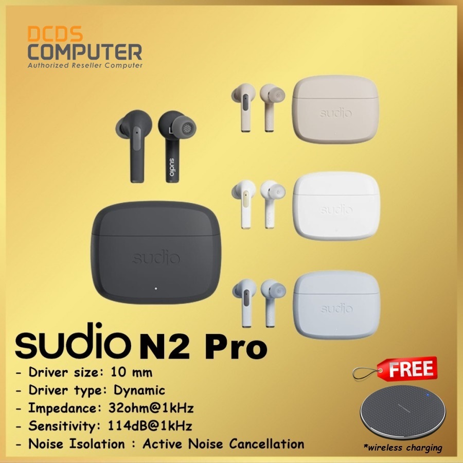 Sudio N2 Pro N2Pro TWS True Wireless Bluetooth in-Ear Earbuds with ANC
