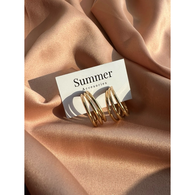 anting bulat 3 - earring gold