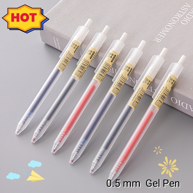 

Pulpen Gel 0.5 mm Tinta Transparan Frosted Pena Tekan Pulpen Ujian Perlengkapan Sekolah dan Kantor