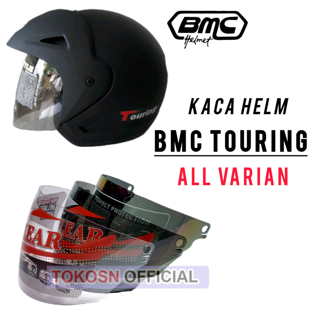Kaca helm BMC TOURING visor helmet bmc SUN CITY bening hitam pelangi