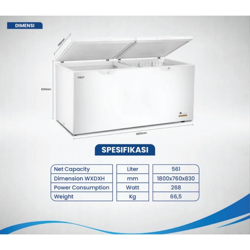 BOX FREEZER AQUA 561LITER AQF 600GC