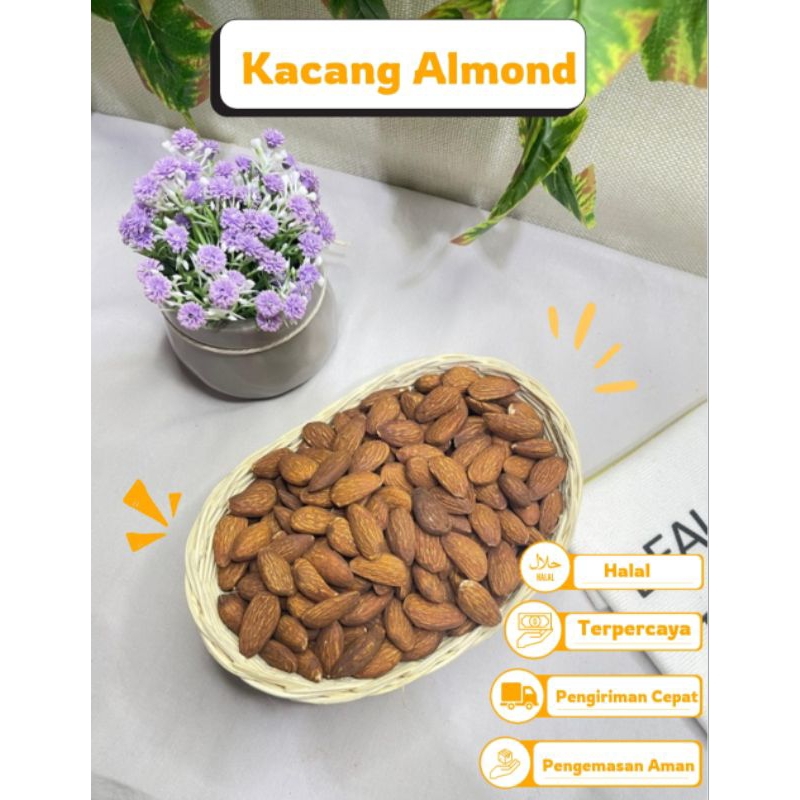 

Kacang Almond Panggang Kupas Tanpa Garam Blue Diamond Roasted 1 Kg & 500gr
