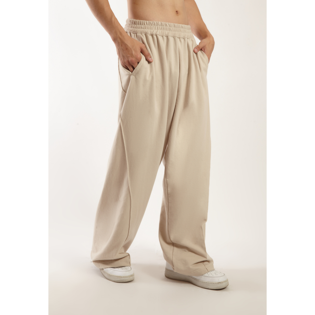 OCWA X VEDECI KENDRICK FLARE TRACK PANTS BEIGE CREAM MEN