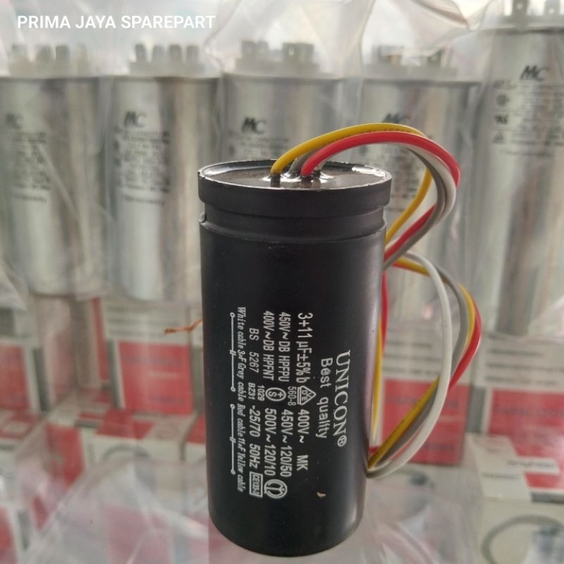 Kapasitor 3+11 uf Capasitor Mesin Cuci 11+3 mikro