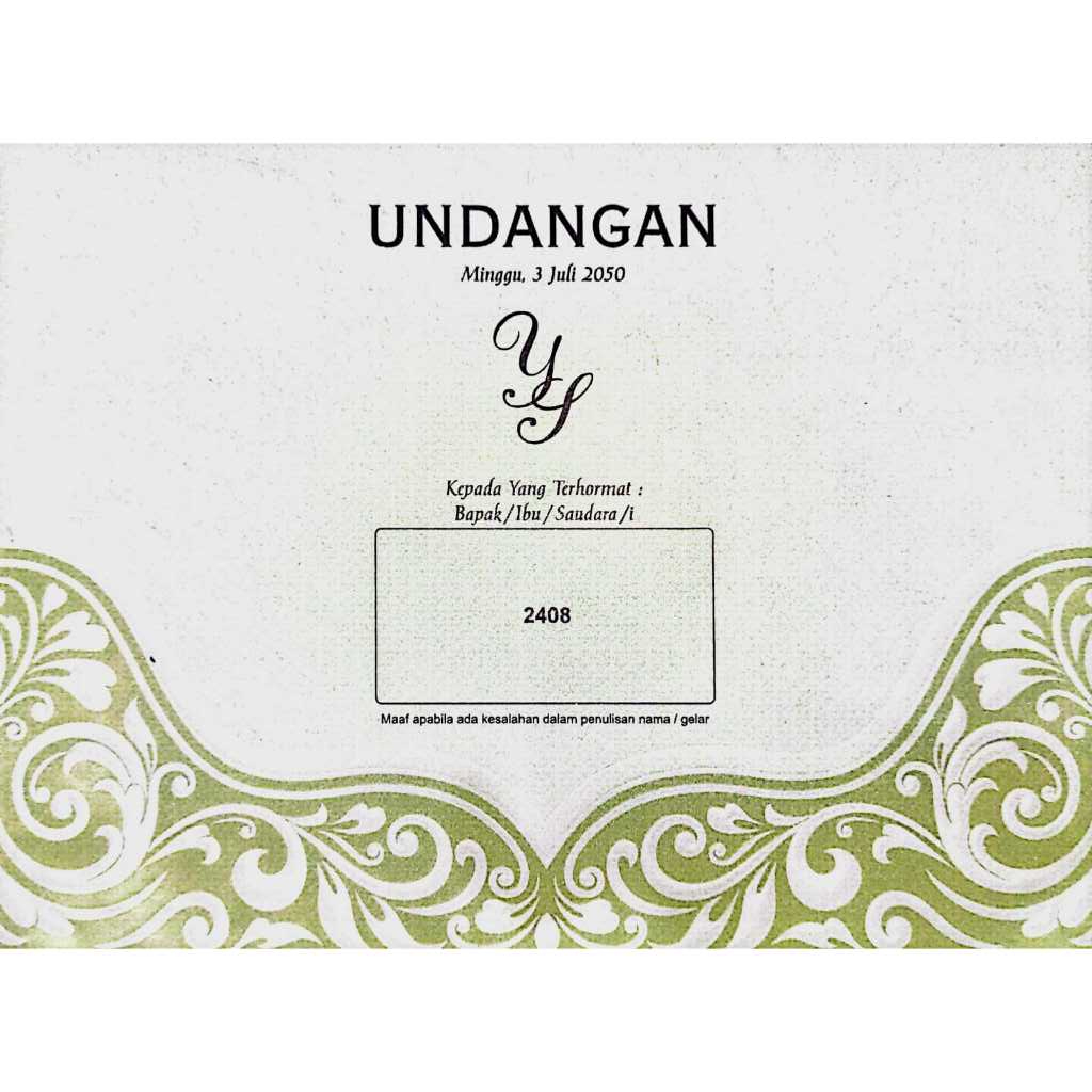 ERBA 2408 Blangko Undangan Kosongan, Undangan Pernikahan Murah, Undangan versi amplop