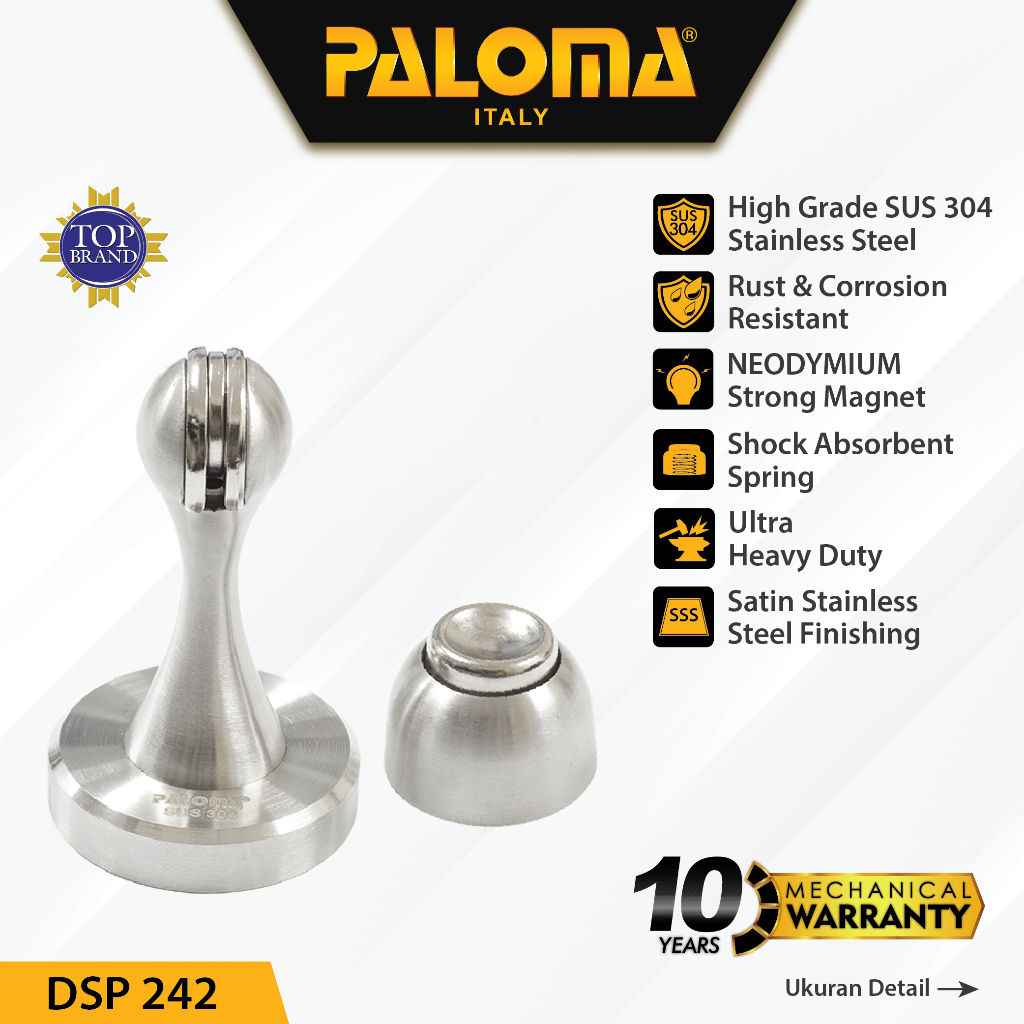 PALOMA DSP 242 Door Stopper Magnet Penahan Pintu Magnetic Door Stop Stoper Dinding Tembok Wall Pengg